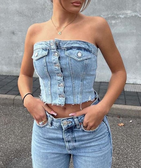 Top Style Corset En Denim