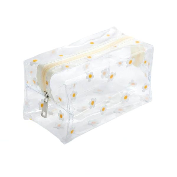 trousse_maquillage_transparente_fleur_blanche.jpg Trousse de Maquillage Transparente à Motifs