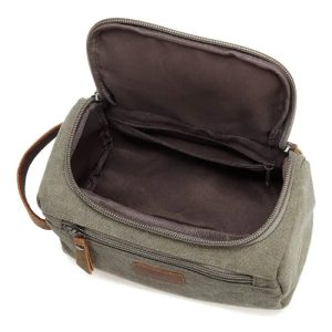 trousse_retro_tissu_vert_militaire_interieur1.jpg Trousse de Toilette Rétro en Tissu