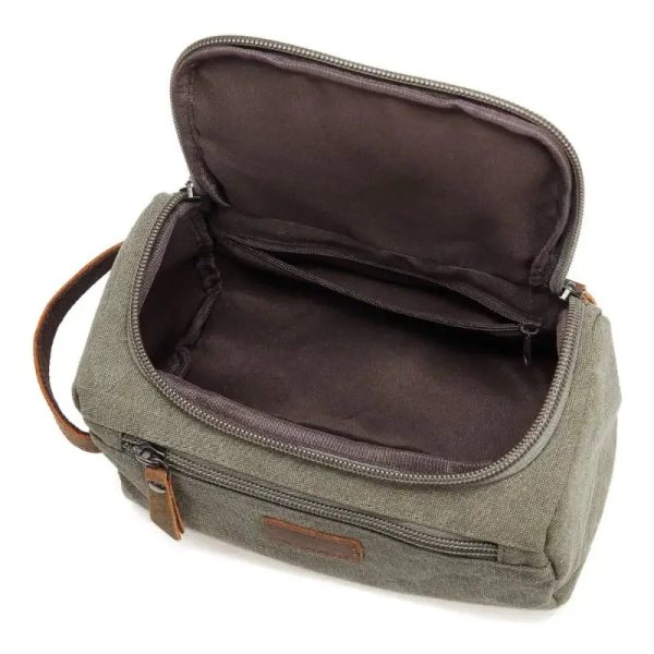 trousse_retro_tissu_vert_militaire_interieur1.jpg Trousse de Toilette Rétro en Tissu