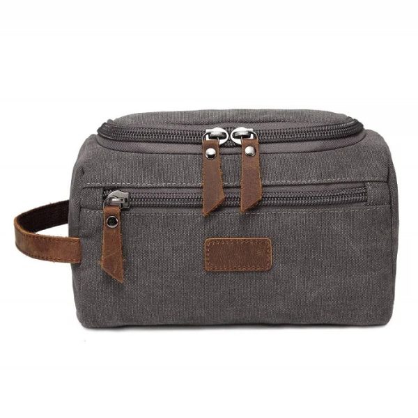 trousse_tissu_retro_gris_face.jpg Trousse de Toilette Rétro en Tissu