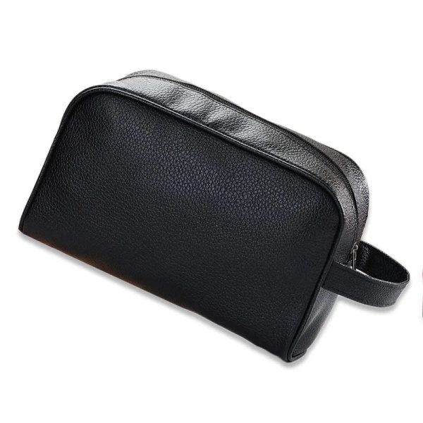 trousse_toilette_homme_personnalisee_noir_face.jpg Trousse de Toilette Homme Personnalisée Cuir PU