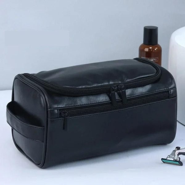 trousse_toilette_vintage_homme_noir_profil.jpg Trousse de Toilette Vintage Homme