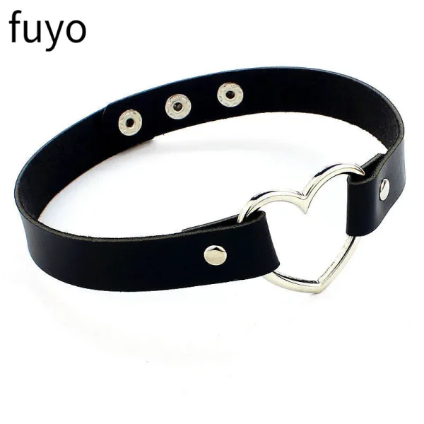 Collier ras du cou en cuir PU style gothique punk