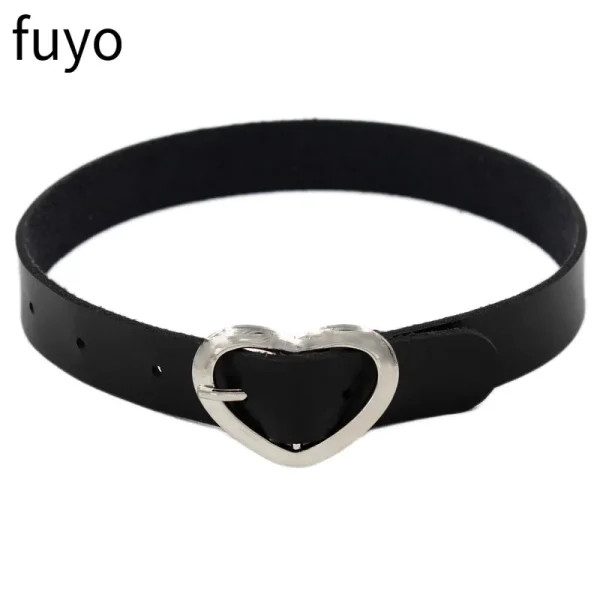 Collier ras du cou en cuir PU style gothique punk