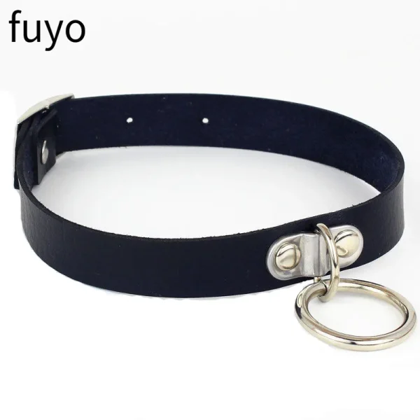 Collier ras du cou en cuir PU style gothique punk