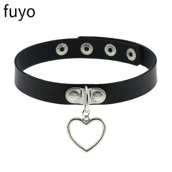 Collier ras du cou en cuir PU style gothique punk
