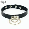 Collier ras du cou en cuir PU style gothique punk