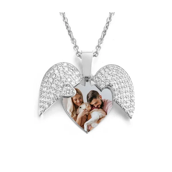 Collier avec pendentif cœur et texte personnalisé