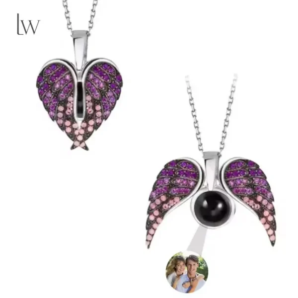 Collier avec pendentif cœur et texte personnalisé