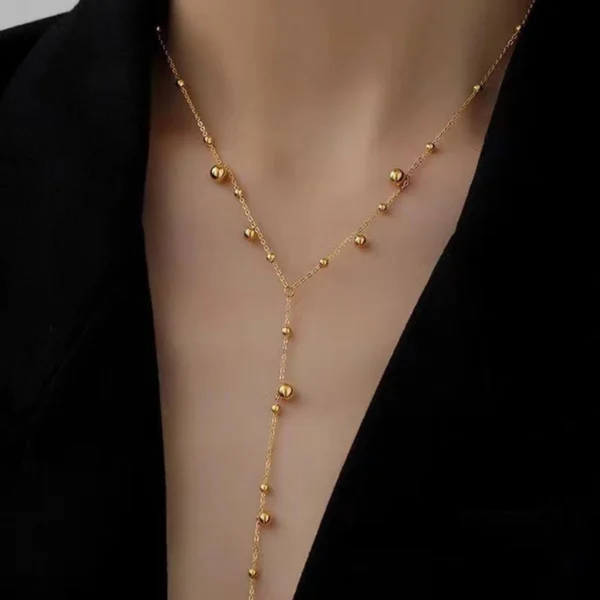 Collier cravate en acier inoxydable plaqué or,
