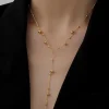 Collier cravate en acier inoxydable plaqué or,