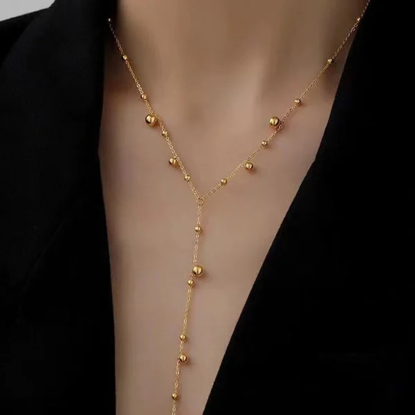 Collier cravate en acier inoxydable plaqué or,