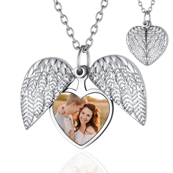 Collier avec pendentif cœur et texte personnalisé