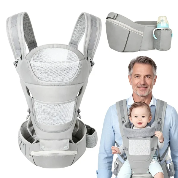 Porte-bébé avec siège d'appoint (hip seat)