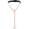 Collier ras-de-cou en cuir noir avec pendentif cœur