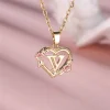 Collier avec pendentif lettre (A-Z) et motif floral