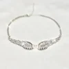 Collier ras-de-cou style Y2K avec pendentif aile d'ange en argent