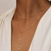Collier cravate en acier inoxydable plaqué or,