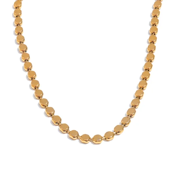 Collier chaîne carrée brillante en acier