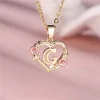 Collier avec pendentif lettre (A-Z) et motif floral