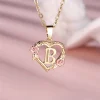 Collier avec pendentif lettre (A-Z) et motif floral