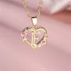 Collier avec pendentif lettre (A-Z) et motif floral