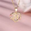 Collier avec pendentif lettre (A-Z) et motif floral