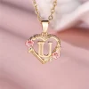 Collier avec pendentif lettre (A-Z) et motif floral