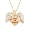 Collier avec pendentif cœur et texte personnalisé