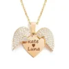 Collier avec pendentif cœur et texte personnalisé